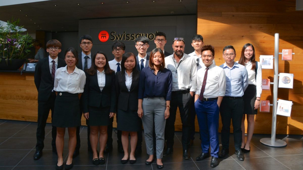 The group at Swissquote headquarters at Gland